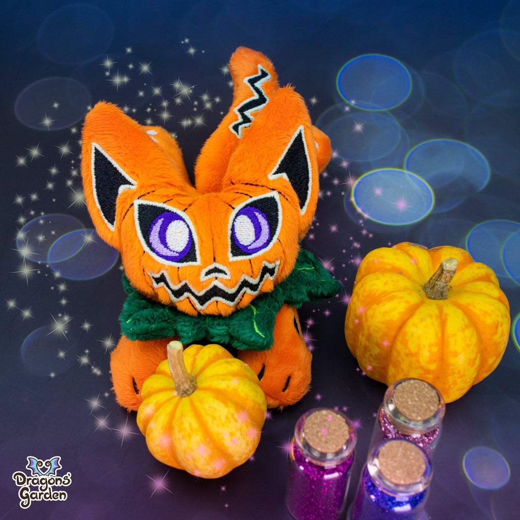 Pumpkin Halloween Cat Plushie - Dragons' Garden - Plushie
