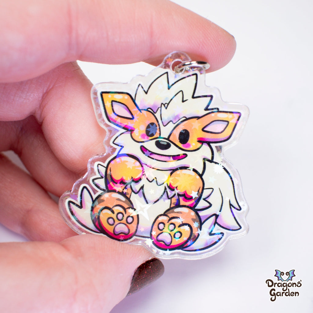Puppy Arcanine and Ditto Face Pokemon | Holographic Acrylic Keychain - Dragons' Garden - Keychain Keychain