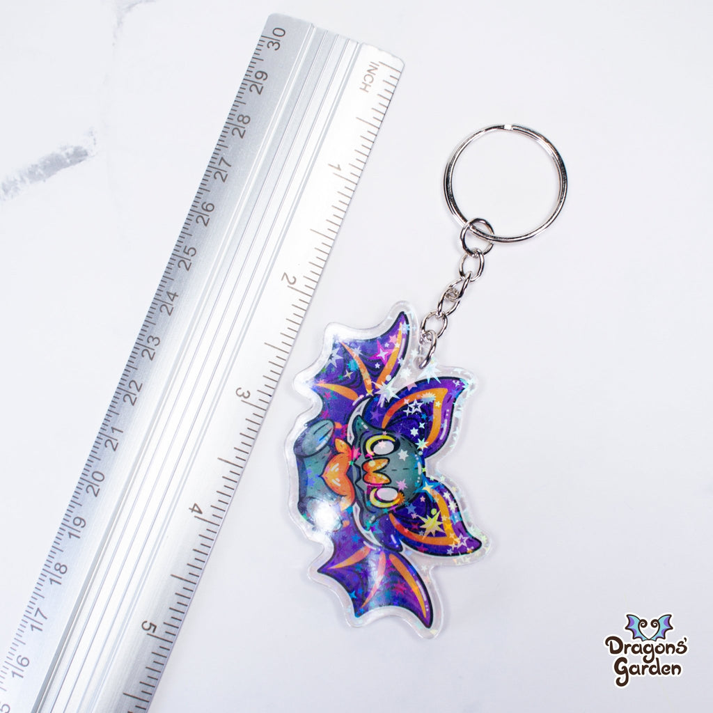 Sitting Bat | Holographic Acrylic Keychain - Dragons' Garden - Keychain Keychain