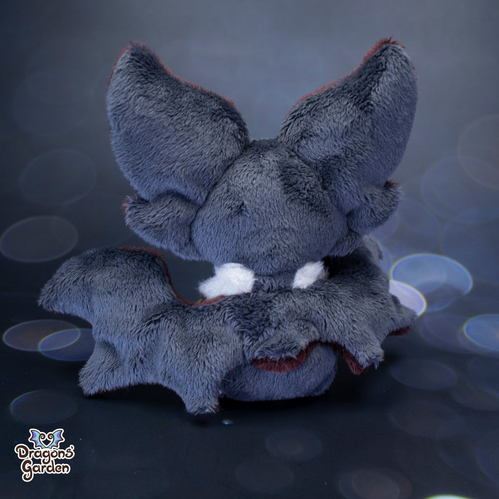 Small Brown and Beige Sitting Bat Plushie - Dragons' Garden - Plushie Original Creation