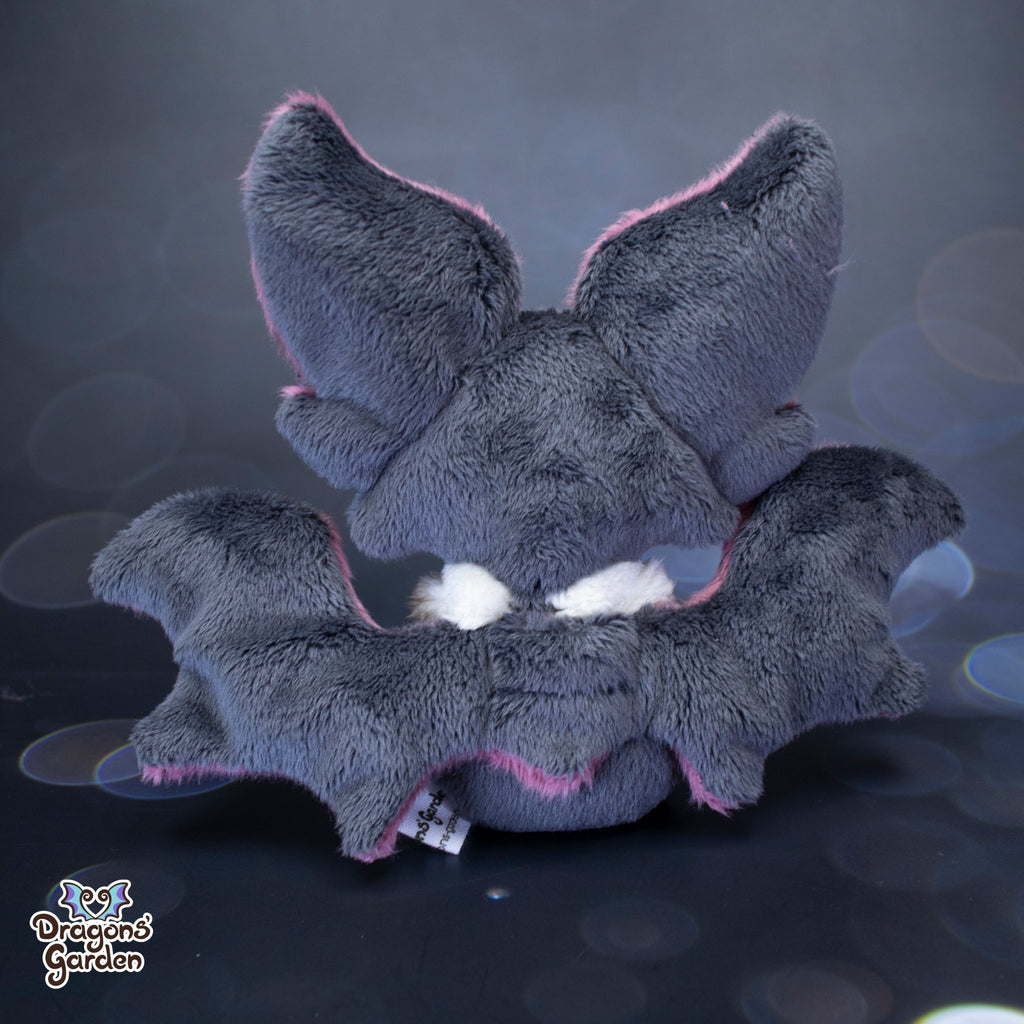 Small Dust Pink and Beige Sitting Bat Plushie - Dragons' Garden - Plushie Original Creation