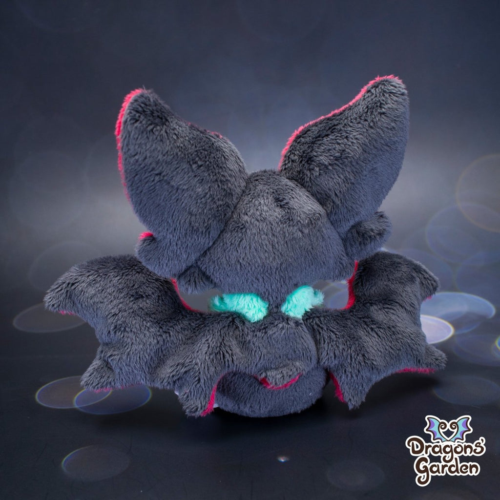 Small Fuchsia and Mint Sitting Bat Plushie - Dragons' Garden - Plushie *New