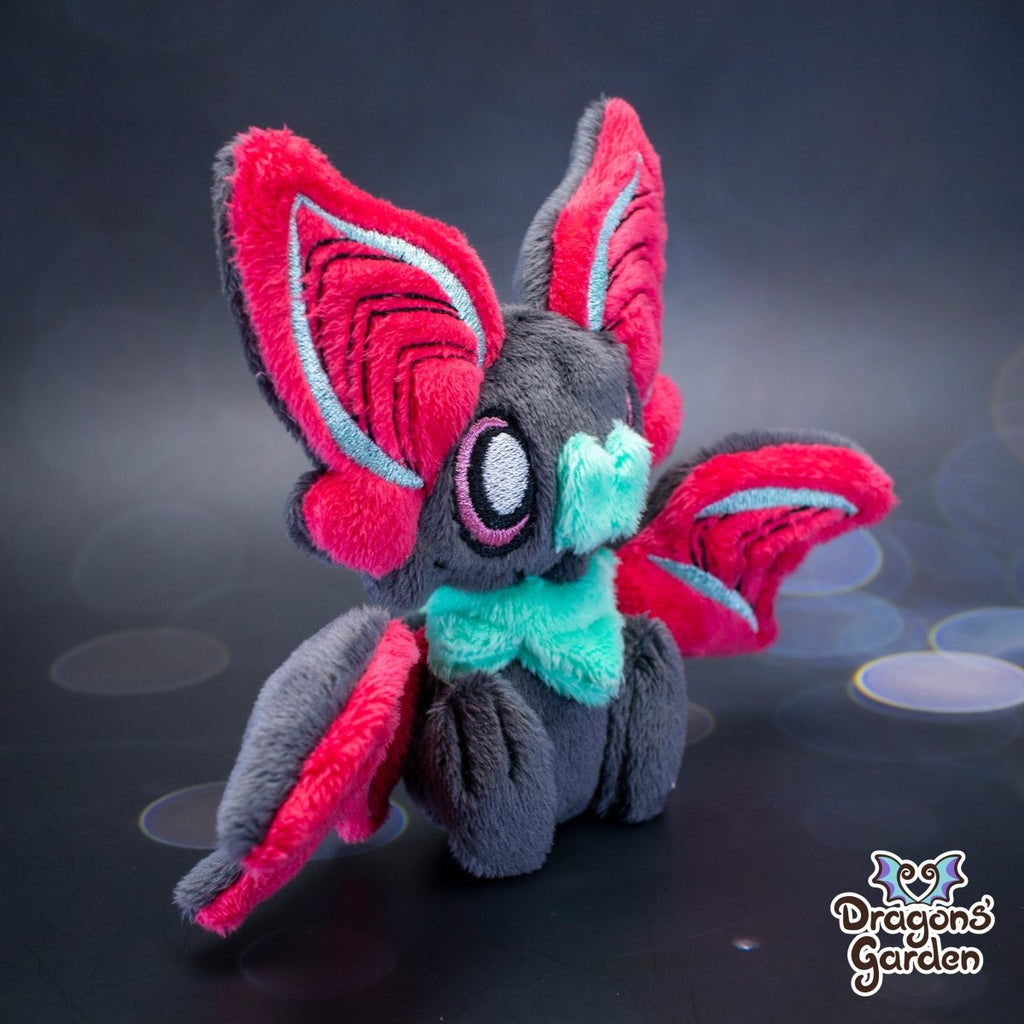 Small Fuchsia and Mint Sitting Bat Plushie - Dragons' Garden - Plushie *New