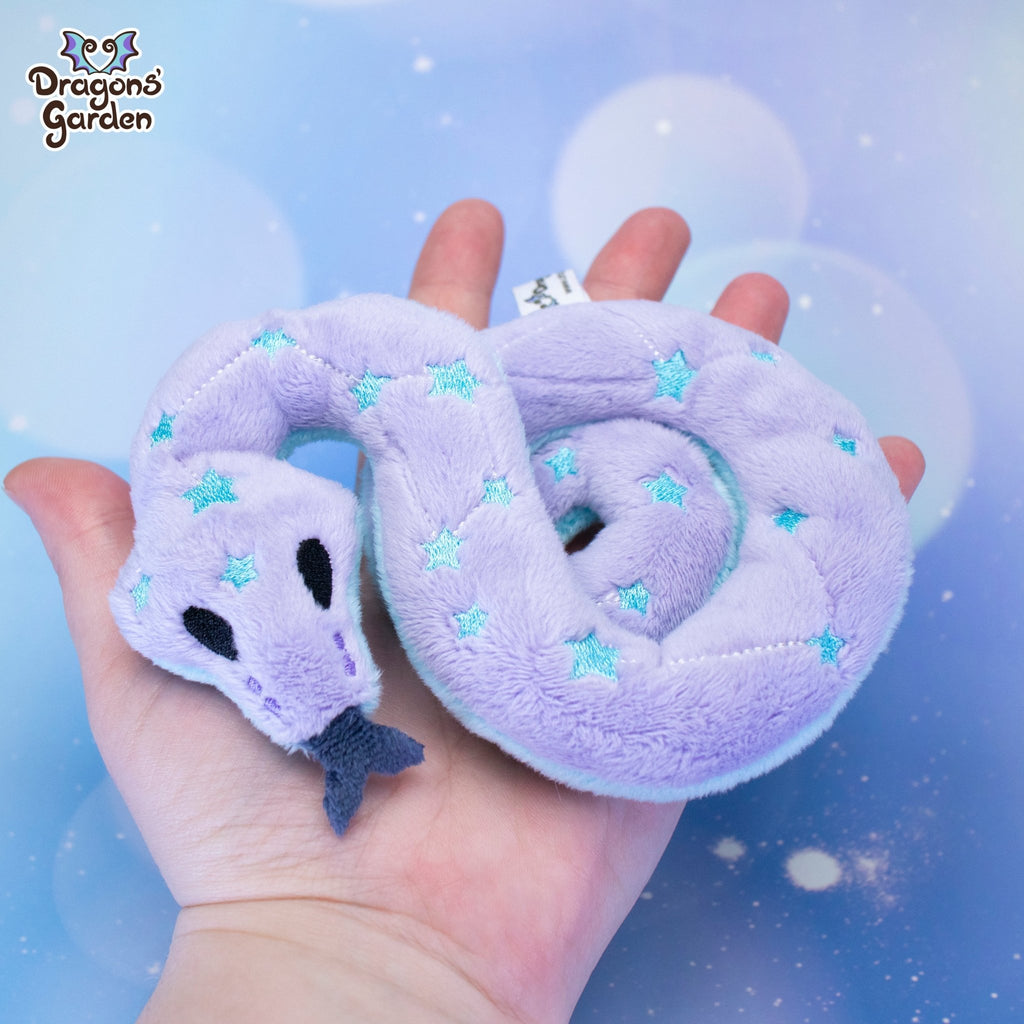 Small Lilac Weighted Constellation Snake Plush - Dragons' Garden - Plushie Original Creation