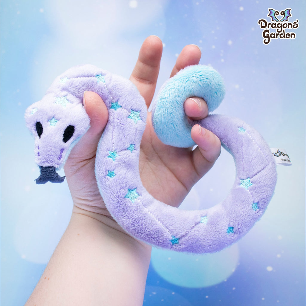 Small Lilac Weighted Constellation Snake Plush - Dragons' Garden - Plushie Original Creation