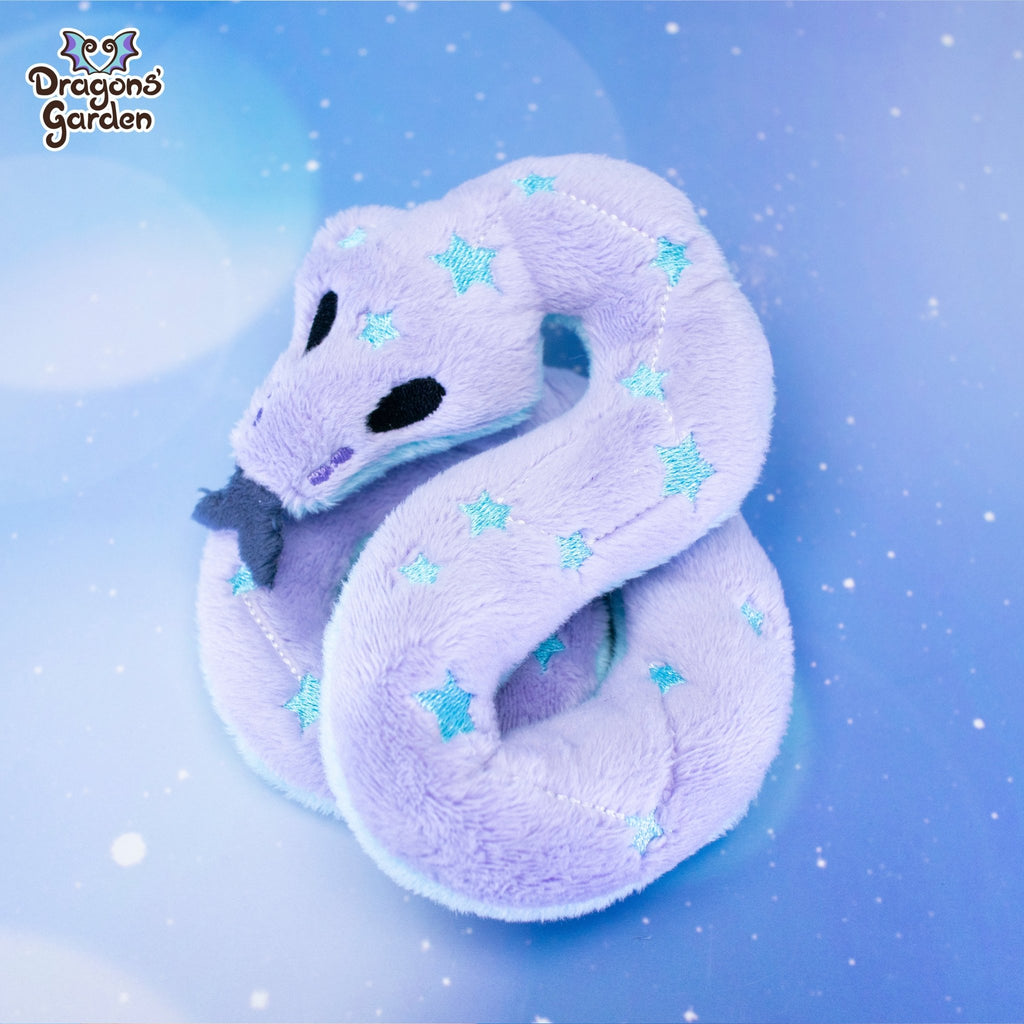 Small Lilac Weighted Constellation Snake Plush - Dragons' Garden - Plushie Original Creation