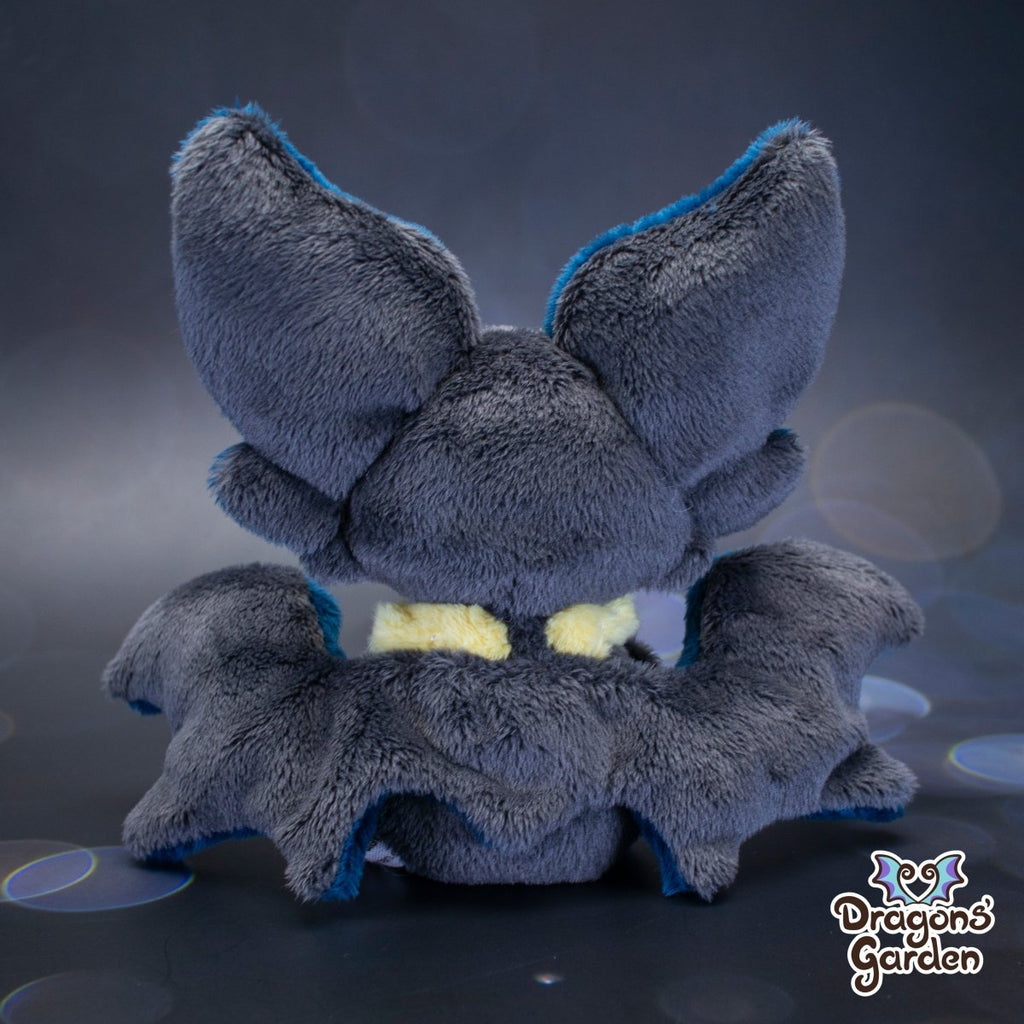 Small Navy and Yellow Sitting Bat Plushie - Dragons' Garden - Plushie *New