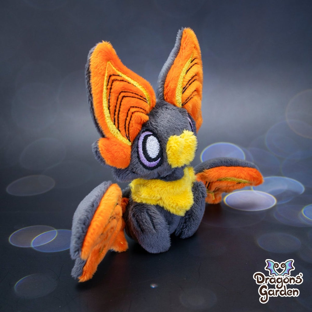 Small Orange and Yellow Sitting Bat Plushie - Dragons' Garden - Plushie *New