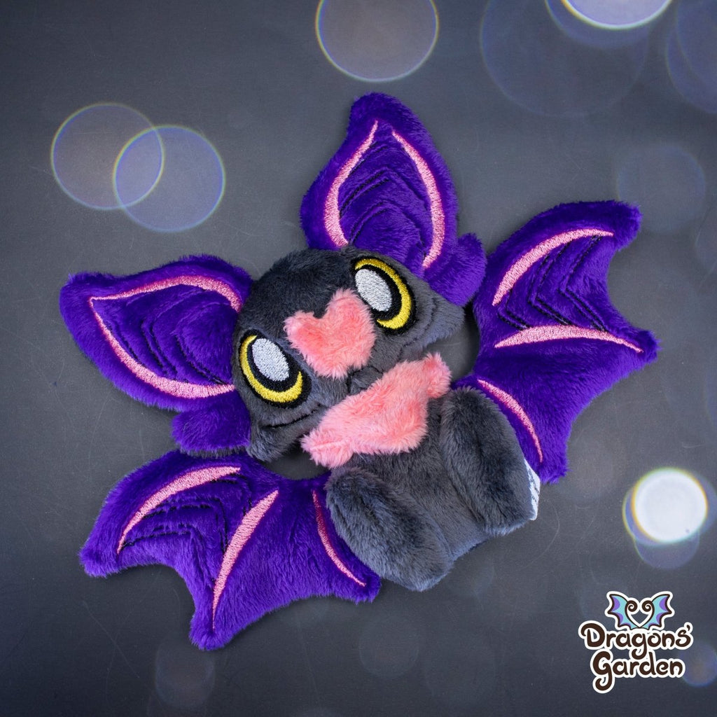 Small Purple and Pink Sitting Bat Plushie - Dragons' Garden - Plushie *New