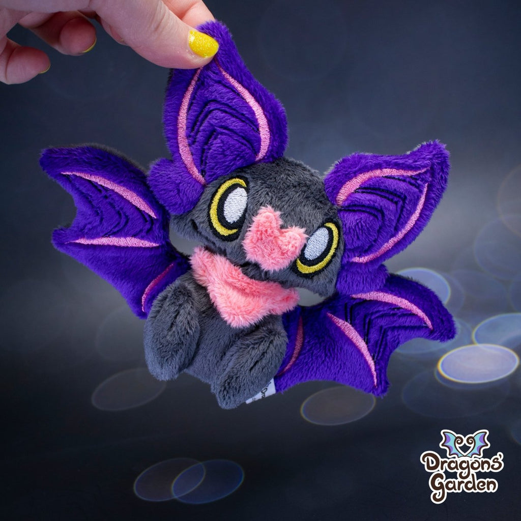 Small Purple and Pink Sitting Bat Plushie - Dragons' Garden - Plushie *New