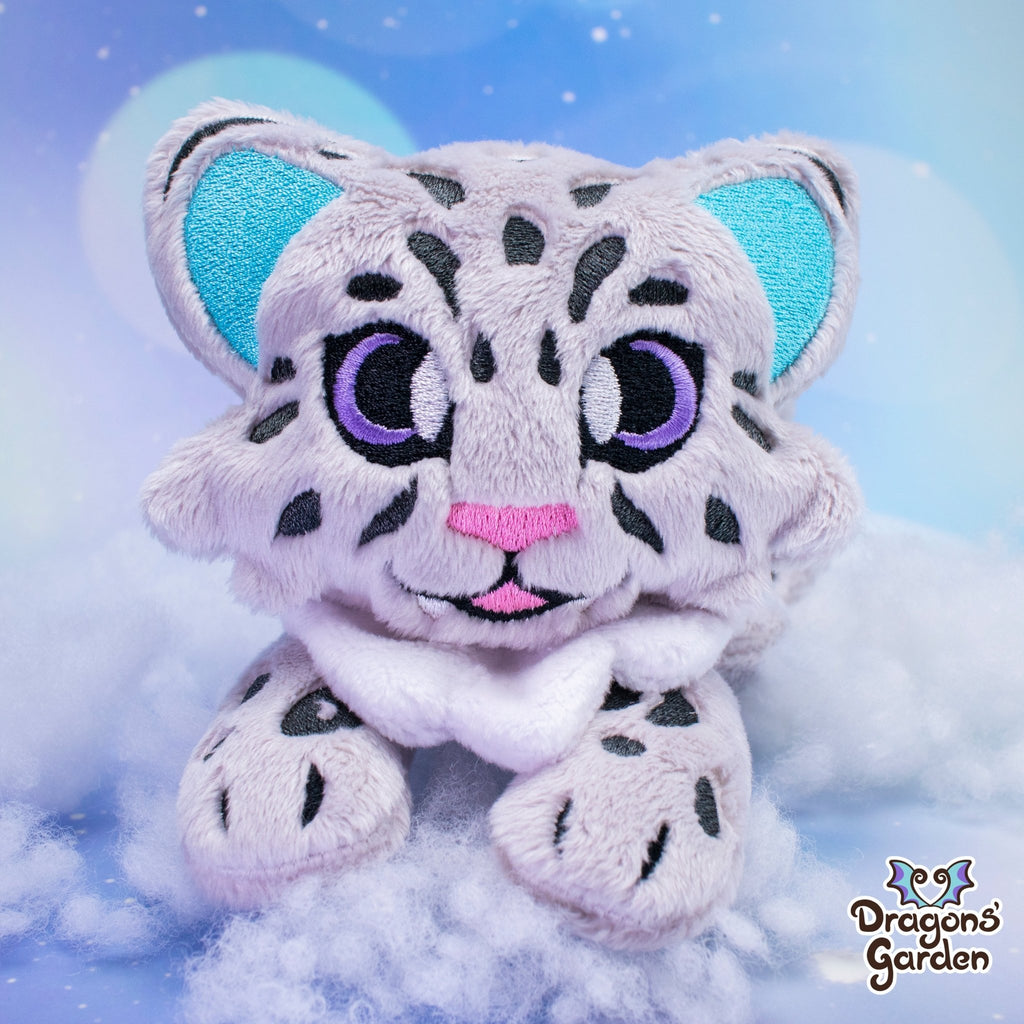 Snow Leopard Plushie - Dragons' Garden - Original Creation