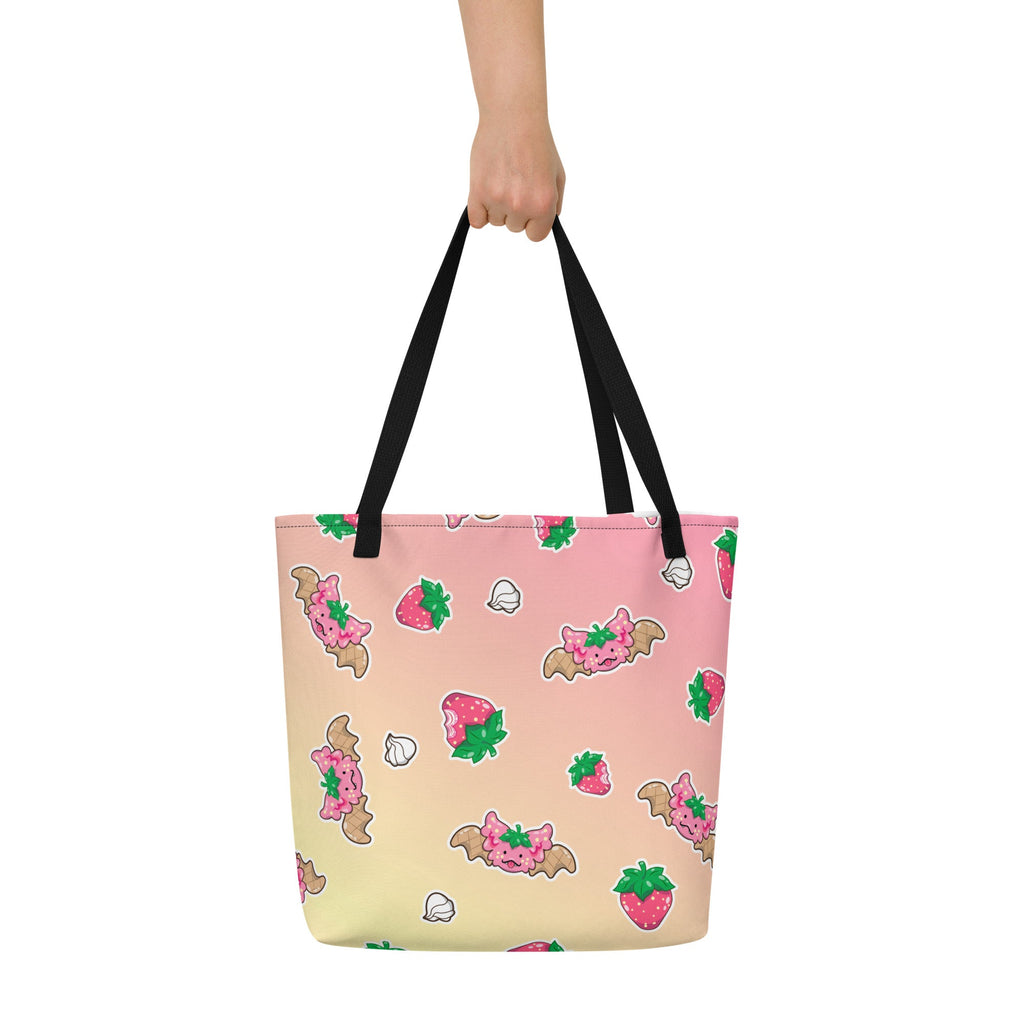 Strawberries and Cream Jeff Dragon | Pink | Big Tote Bag - Dragons' Garden - Bag