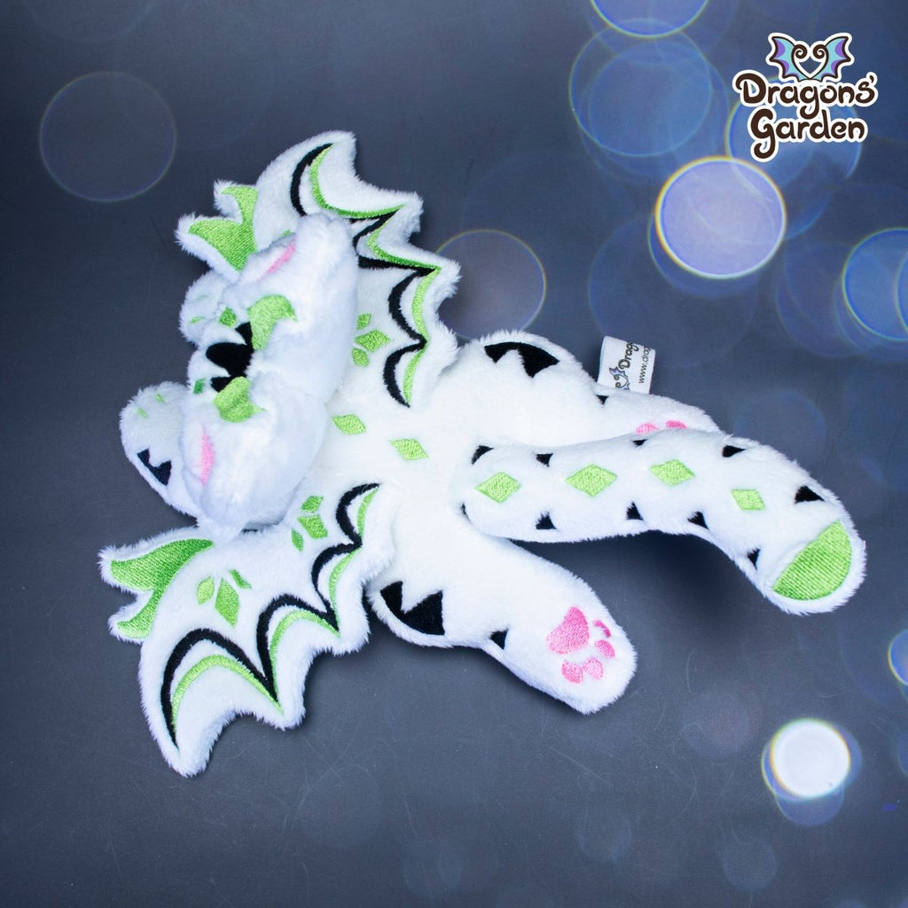 White and Green Dragon Cat Plush - Dragons' Garden - *New