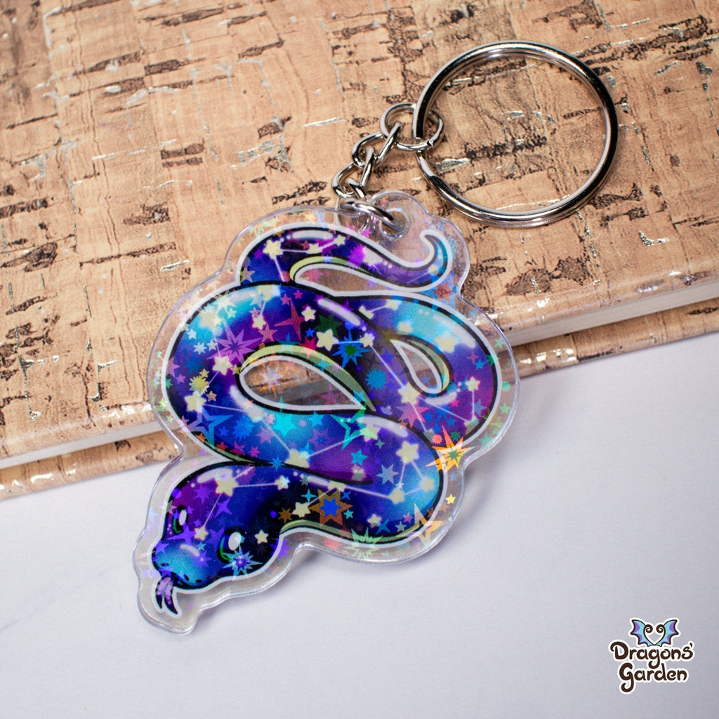 WHOLESALE Constellation Snake | Holographic Acrylic Keychain - Dragons' Garden - Keychain Keychain