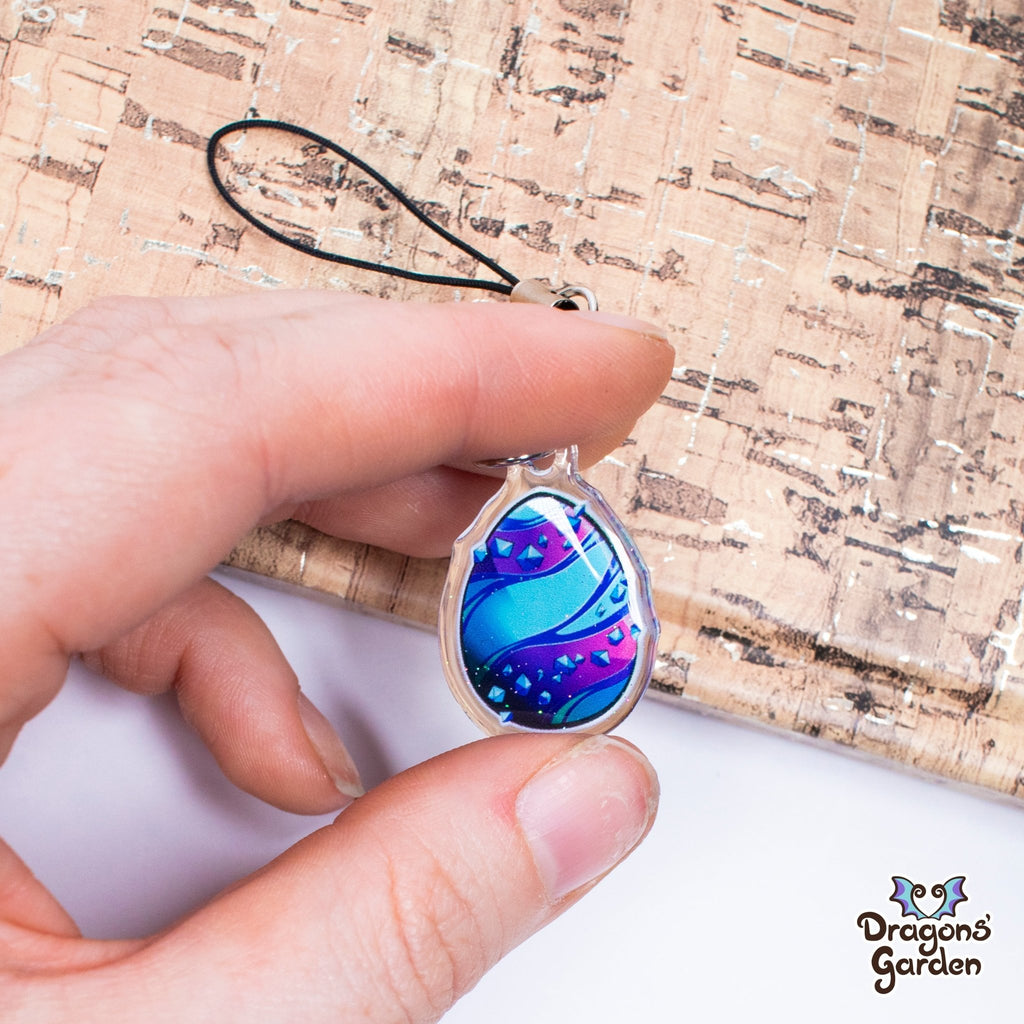 WHOLESALE Dragon Egg | Glitter Acrylic Phone Strap - Dragons' Garden - Keychain Keychain