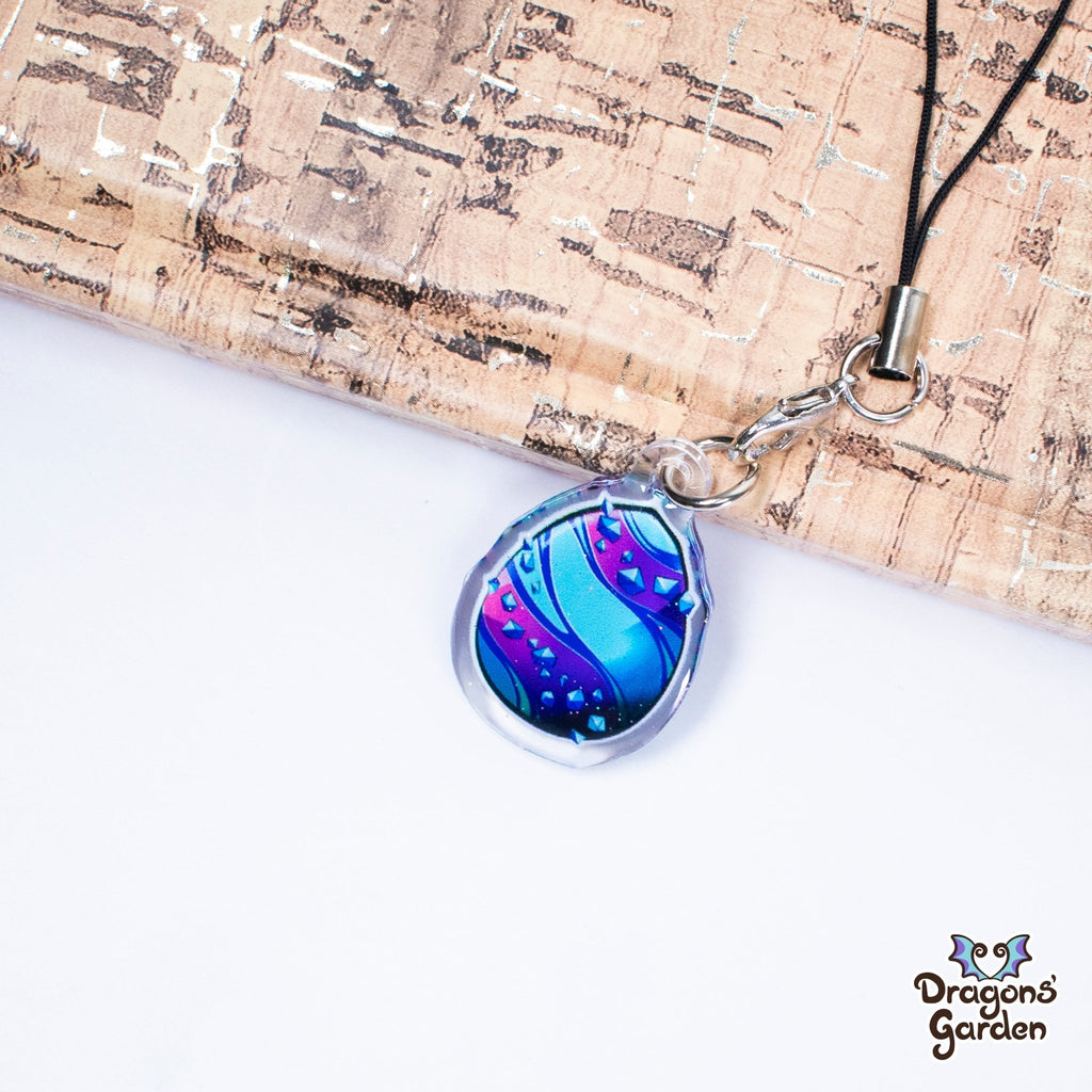 WHOLESALE Dragon Egg | Glitter Acrylic Phone Strap - Dragons' Garden - Keychain Keychain