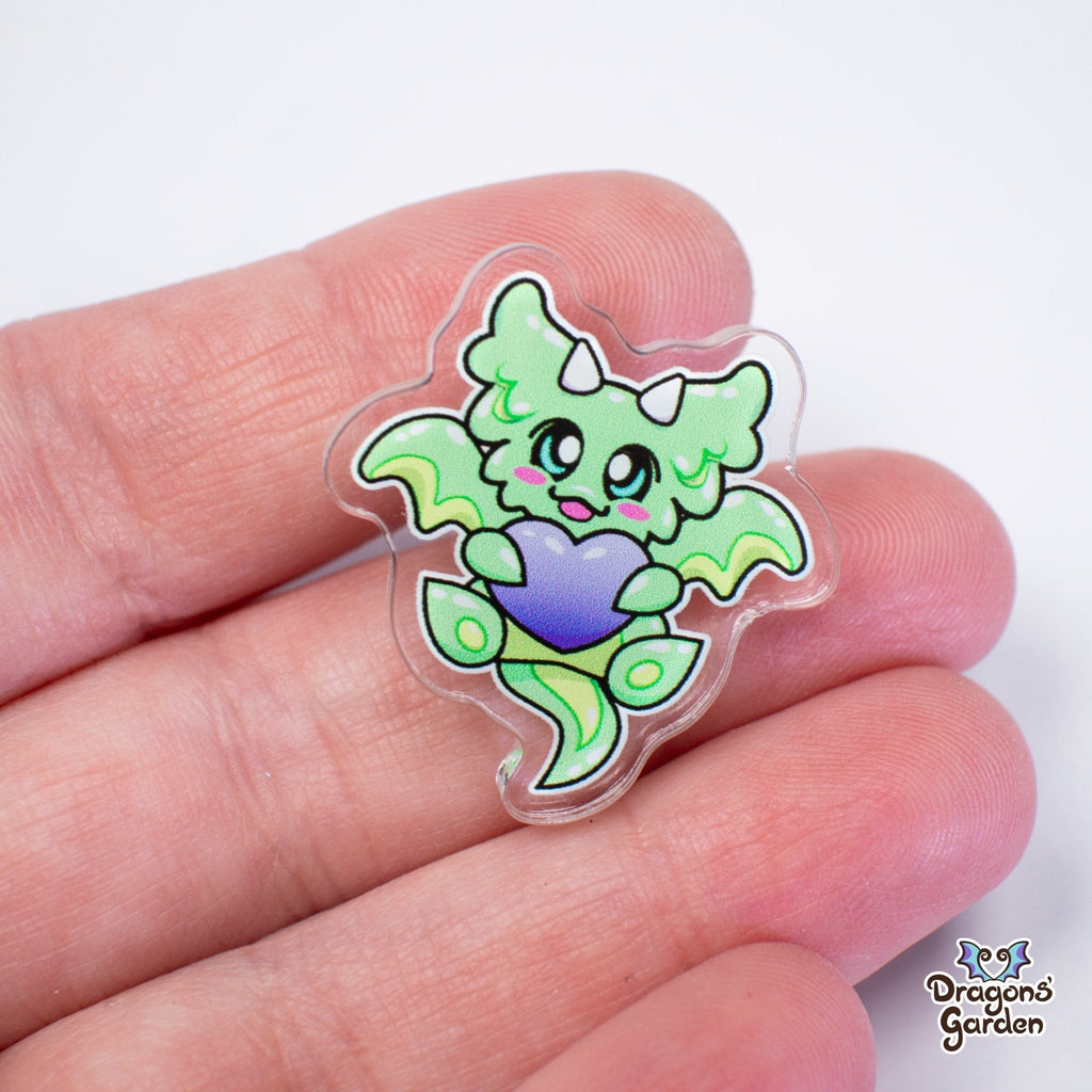 WHOLESALE Dragon with Heart Acrylic Pin - Dragons' Garden - Pin Pin