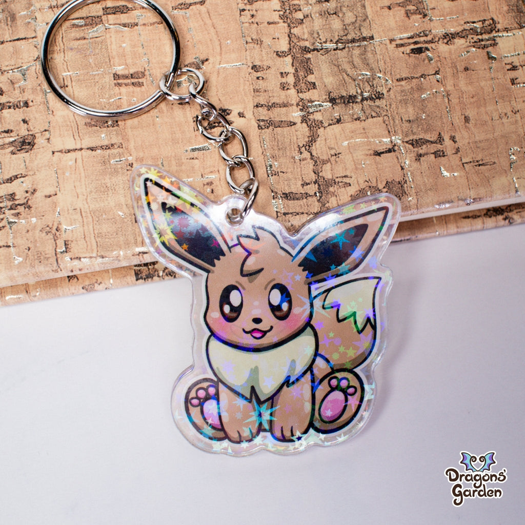 WHOLESALE Eevee and Ditto Face Pokemon | Holographic Acrylic Keychain - Dragons' Garden - Keychain Keychain