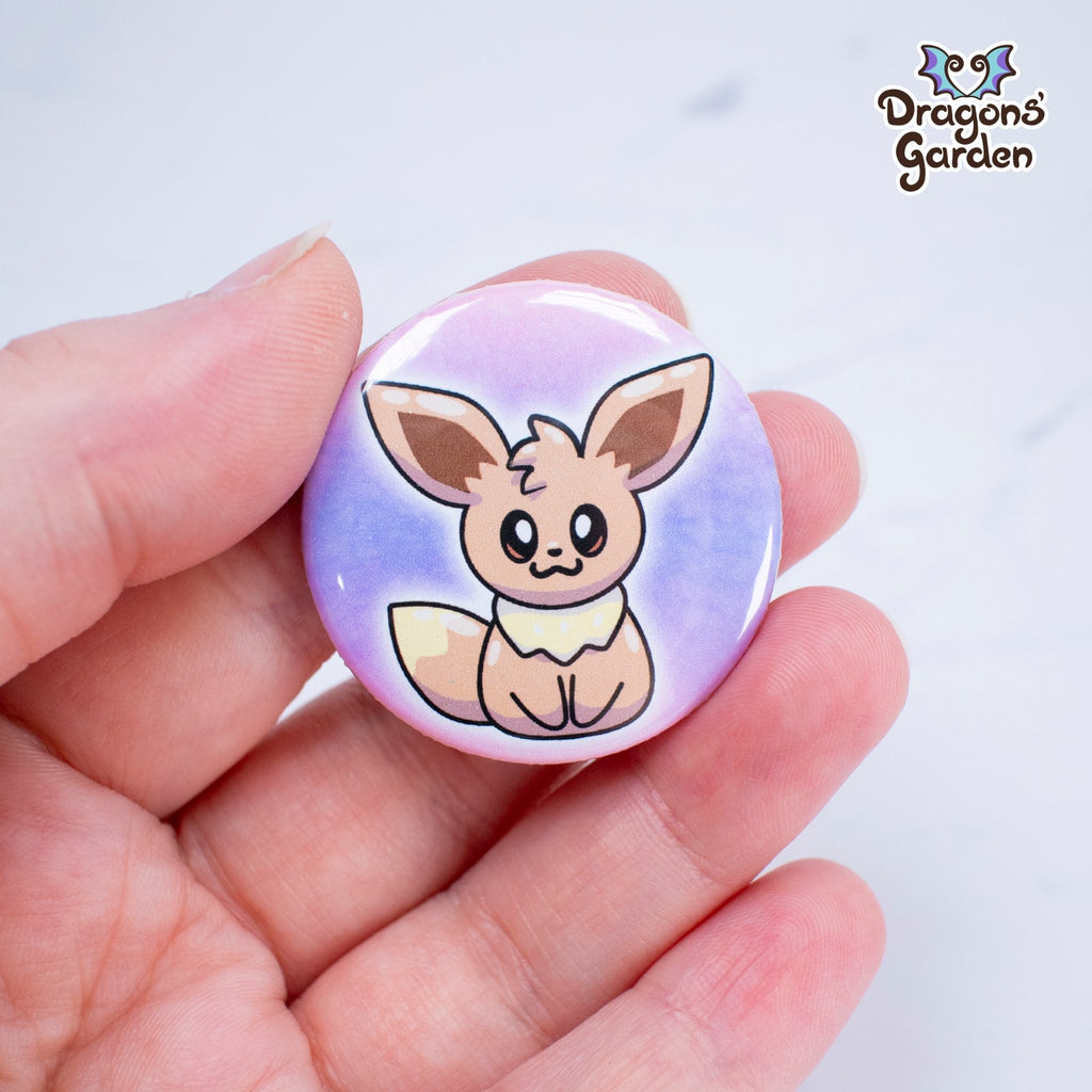 WHOLESALE Eevee Pokemon | Button Pin - Dragons' Garden - Button Button