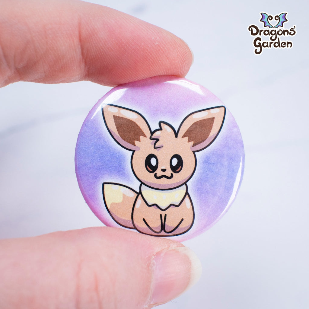 WHOLESALE Eevee Pokemon | Button Pin - Dragons' Garden - Button Button