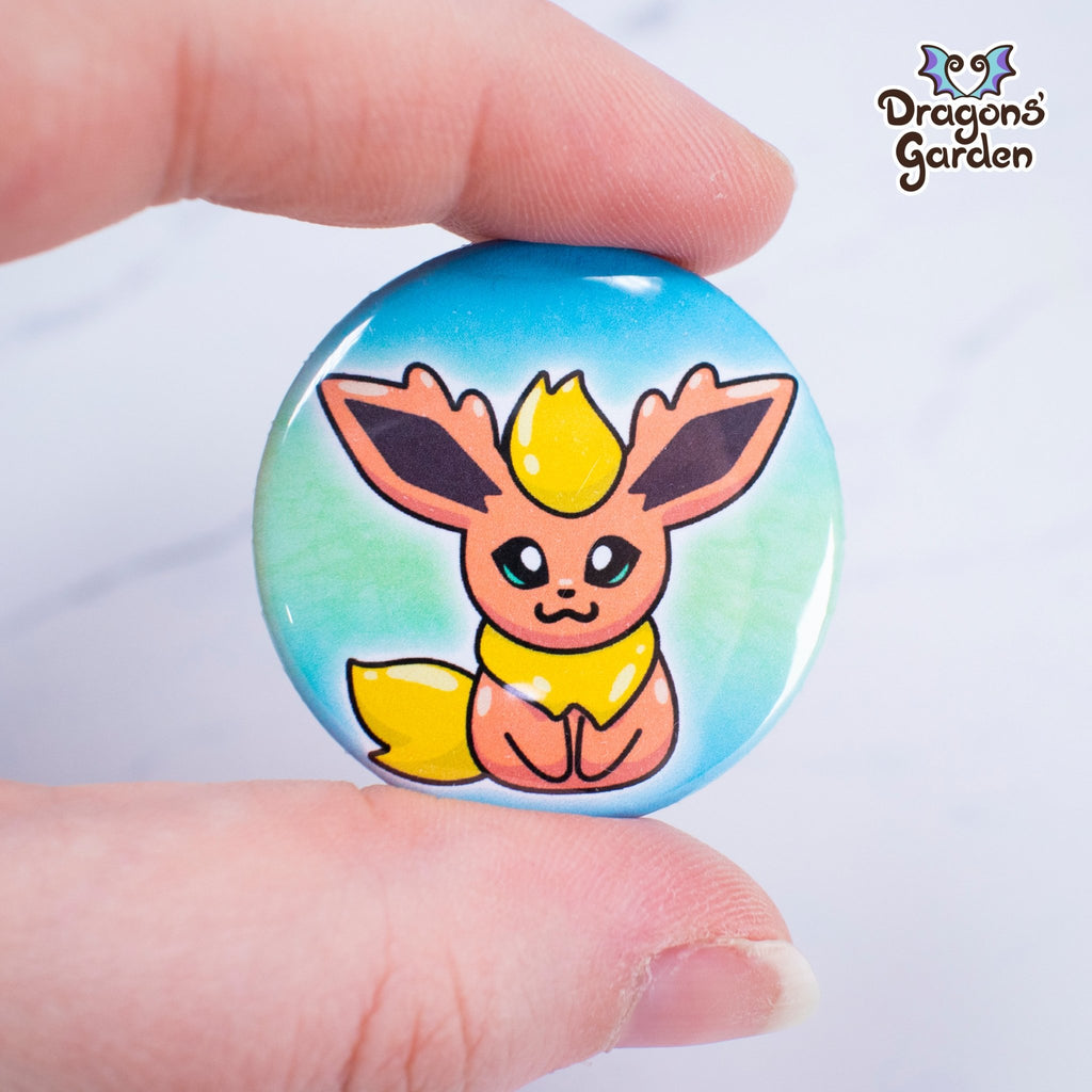 WHOLESALE Flareon Pokemon | Button Pin - Dragons' Garden - Button Button