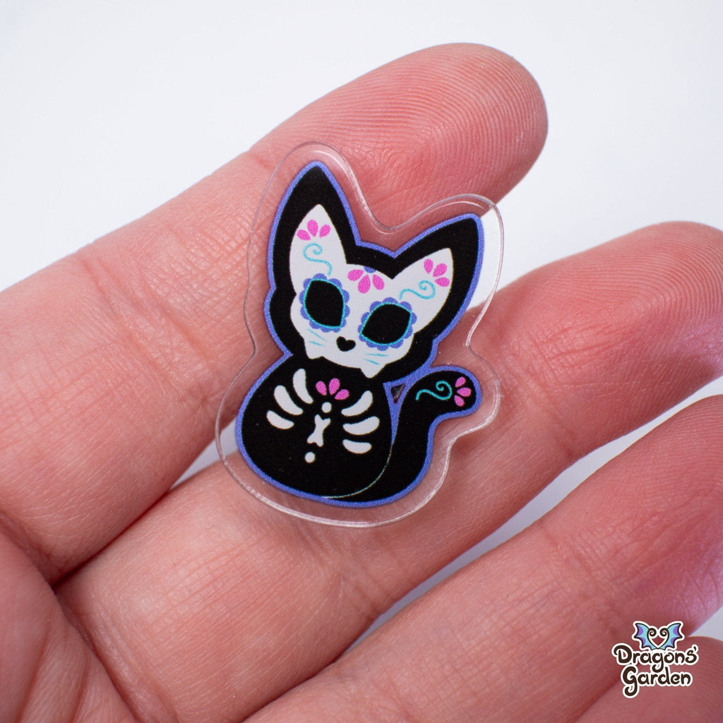 WHOLESALE Sugar Skull Cat Acrylic Pin - Dragons' Garden - Pin Pin